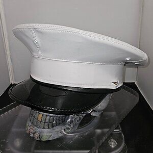 Kingform Enlisted Service White Vinyl Cover Hat Authentic Cap Size 7 1/4